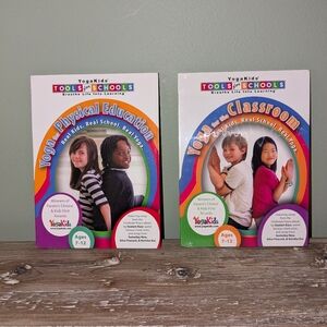 Set of 2 YogaKids Tools for Schools DVDs: Physical Education and Classroom